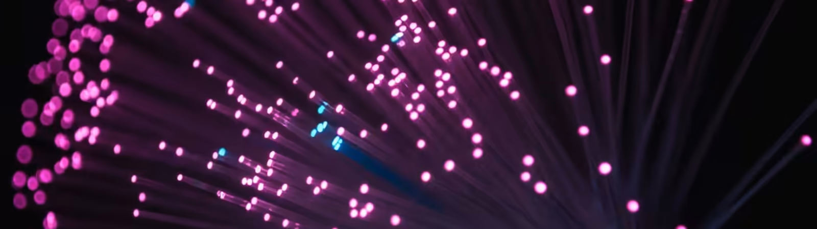 Macro of a glowing fibre optic bundle