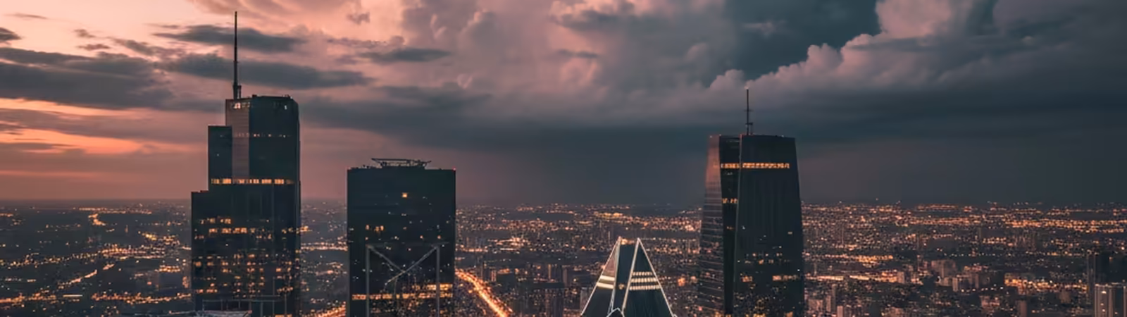 Johannesburg Sandton skyline at dusk
