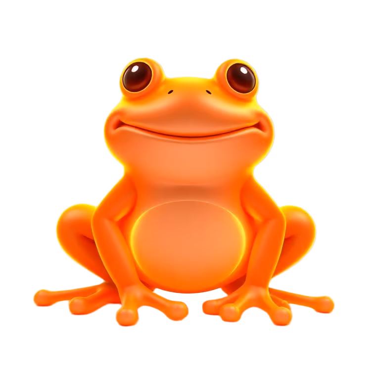 Friendly green Frogfoot mascot frog representing the Frogfoot Networks brand