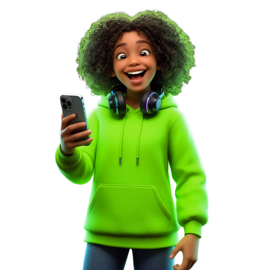 Excited young boy wearing gaming headset enjoying fast Openserve fibre internet