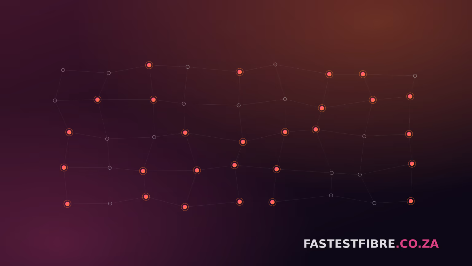 Abstract illustration of a fibre network map with a gap between connected nodes highlighted, representing homes passed but not yet connected