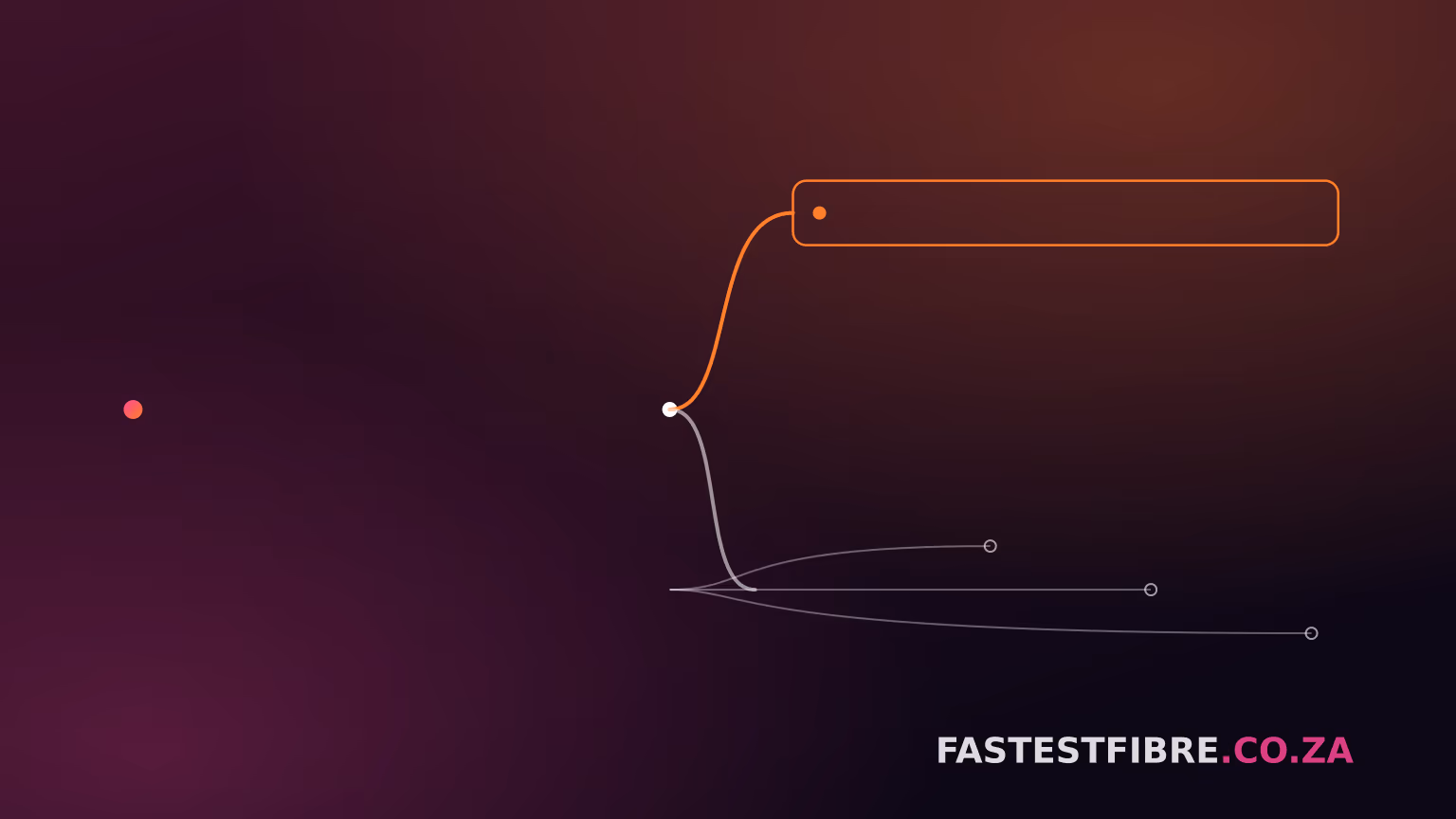Abstract diagram of a single fibre trunk line forking into a network operator's own retail box and several reseller ISP branches
