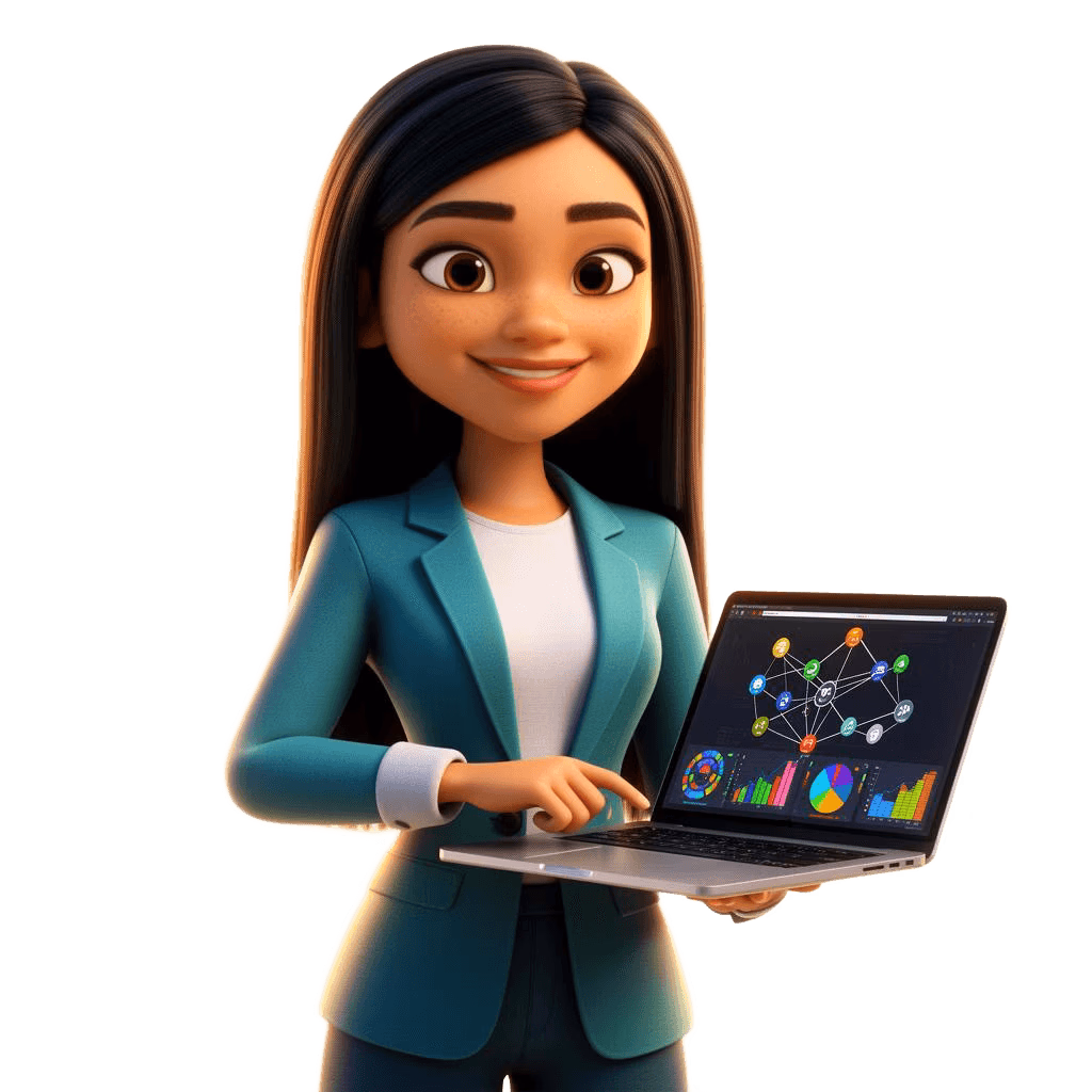 3D illustration of a cheerful RSAweb fibre customer in Cape Town