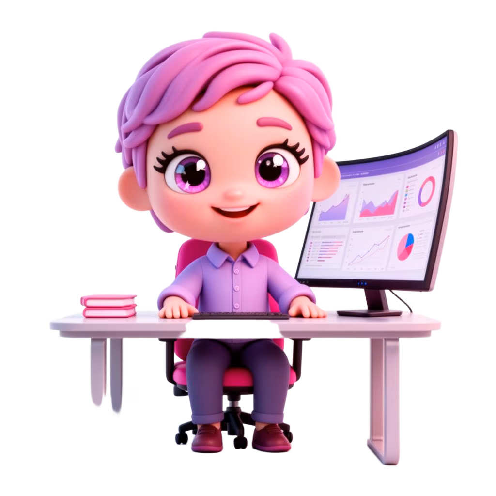 Power user multi-monitor desk character